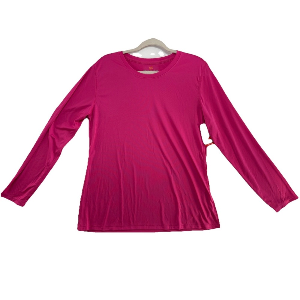 Hanes Sport Women's Athletic Long Sleeve Shirt Size XL‎ Hot Pink NWT